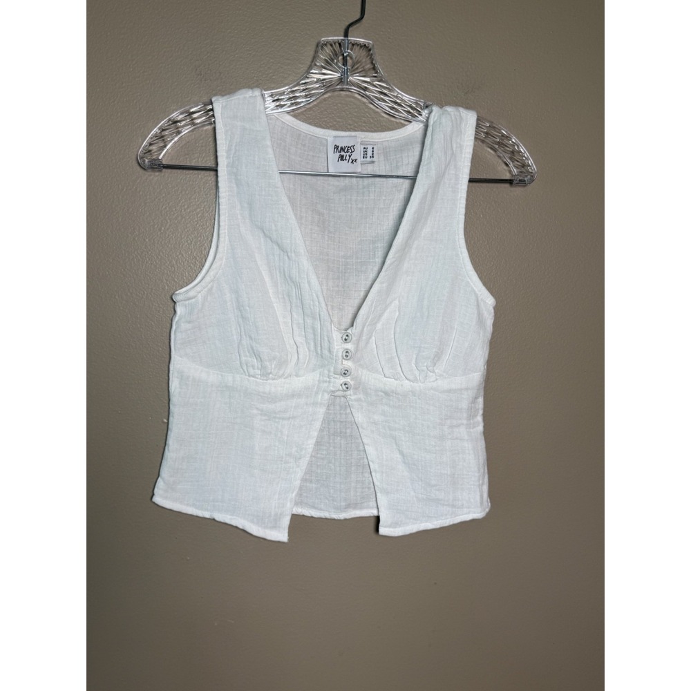 White Princess Polly 100% Cotton Vest Top Size 2